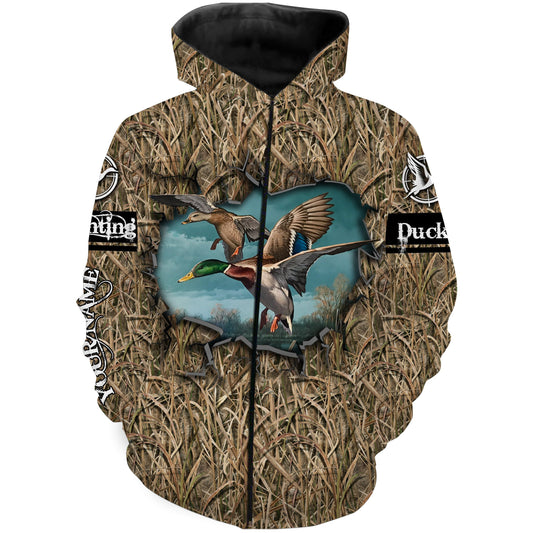 Duck hunt camouflage Customize Name 3D All Over Printed duck hunting Shirts NQS1053