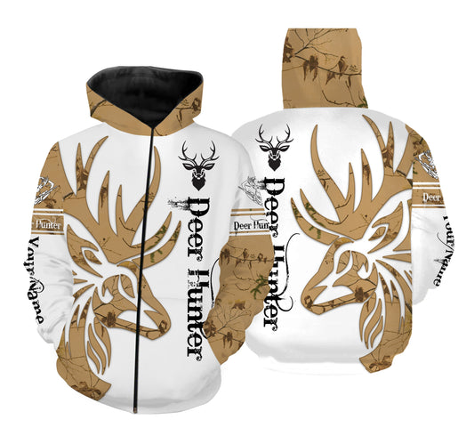 Deer Hunting Camo Customize Name 3D All Over Printed Shirts Personalized Hunting gift For Deer Hunters NQS640