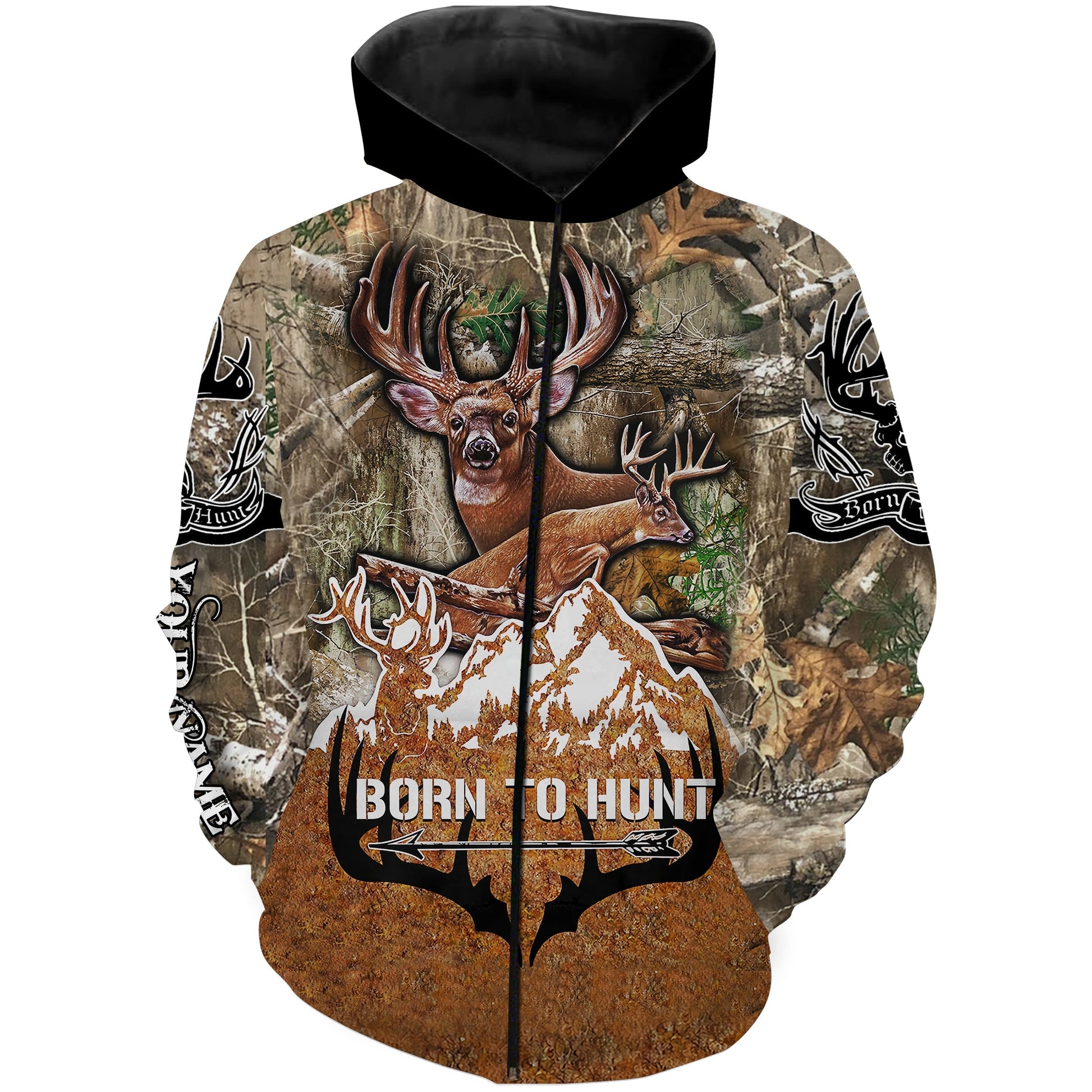 Born to Hunt Deer hunting camo hunting clothes Customize Name 3D All Over Printed Shirts Personalized Hunting gift For men