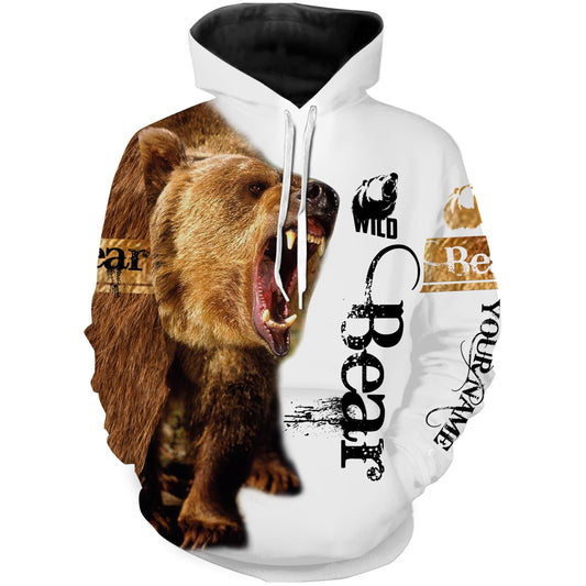 Wild Bear Hunting Custom Name 3D All over print shirts NQS761 Hoodie