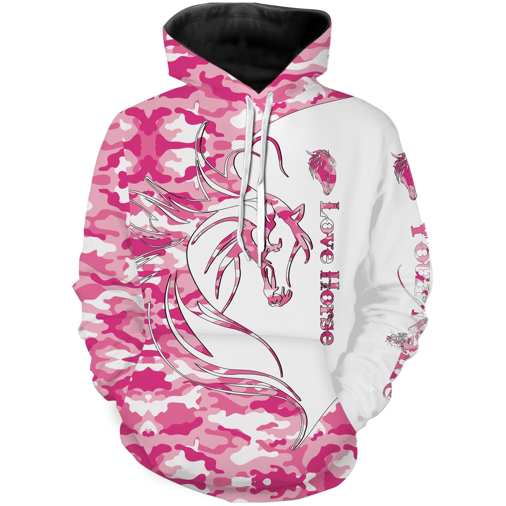 Love Horse Tattoo Pink Camo Country Girl Customize Name 3D All Over Printed Shirts Personalized Gift For Horse Lovers Nqs2434 Hoodie Hoodie