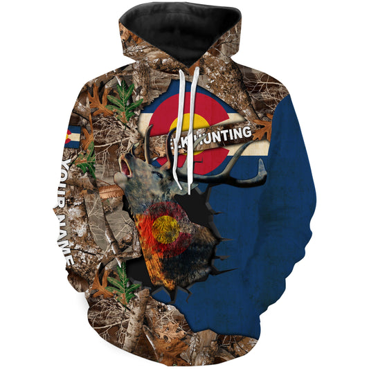 Colorado elk hunting camo custom name 3D All over print shirts personalized hunting gift for hunters NQS3292