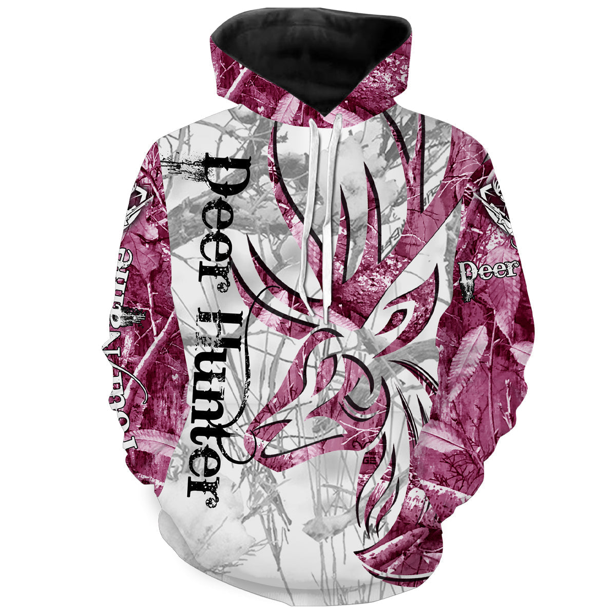 Deer Hunting tattoo pink camo Custom Name 3D All over print Plus Size camo hunting shirt NQSD134