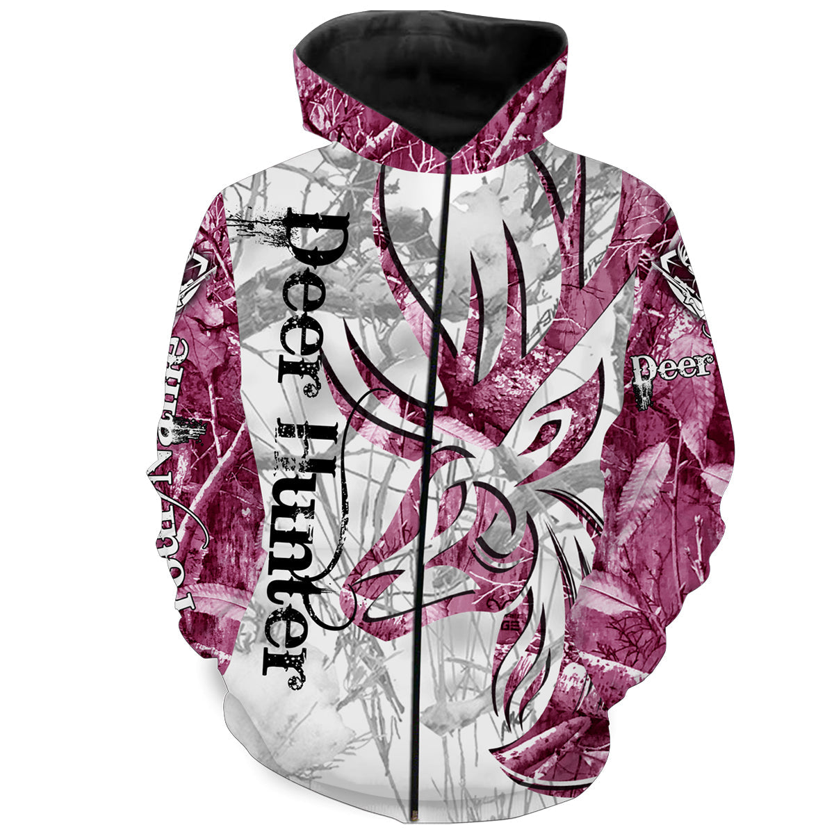 Deer Hunting tattoo pink camo Custom Name 3D All over print Plus Size camo hunting shirt NQSD134