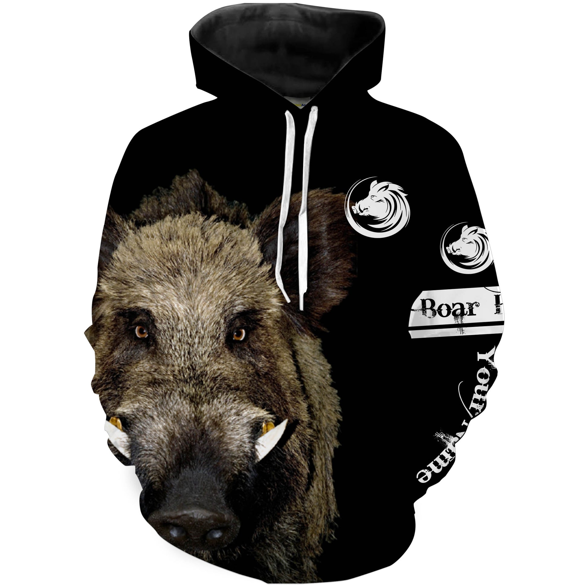 Wild Boar Hunting Camo black Customize Name 3D All Over Printed Shirts, Personalized hunting gift - NQS2212 Hoodie