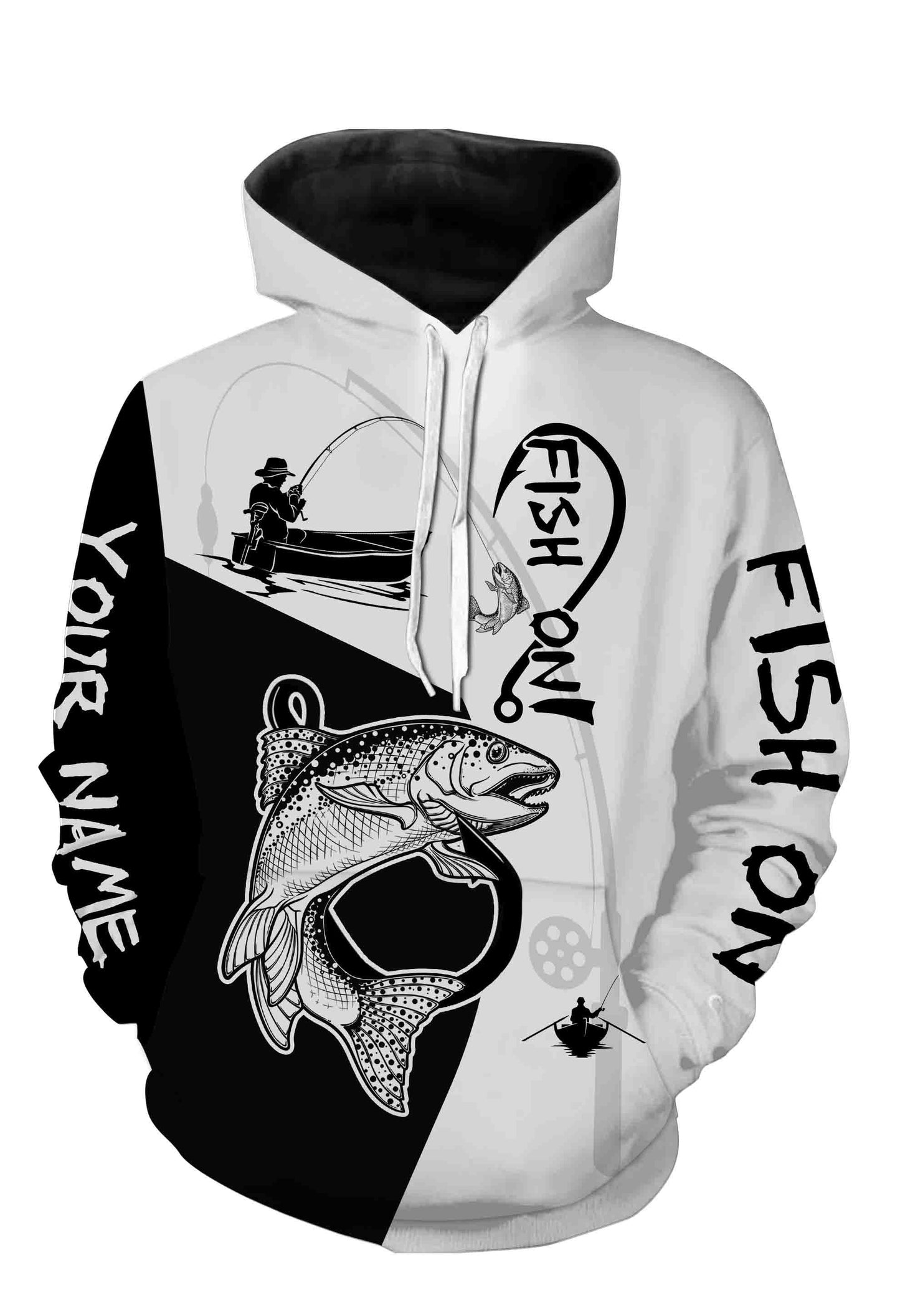 Rainbow Trout Fish On Custome Name 3D All Over Printed Shirts For Adult And Kid Personalized Fishing gift NQS361 Hoodie