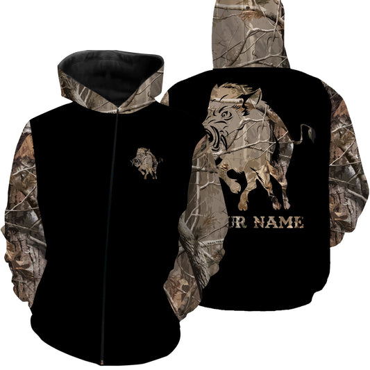 Wild Boar Hunting Camouflage all over print shirts personalized hunting gifts FSD3147 Zip up hoodie