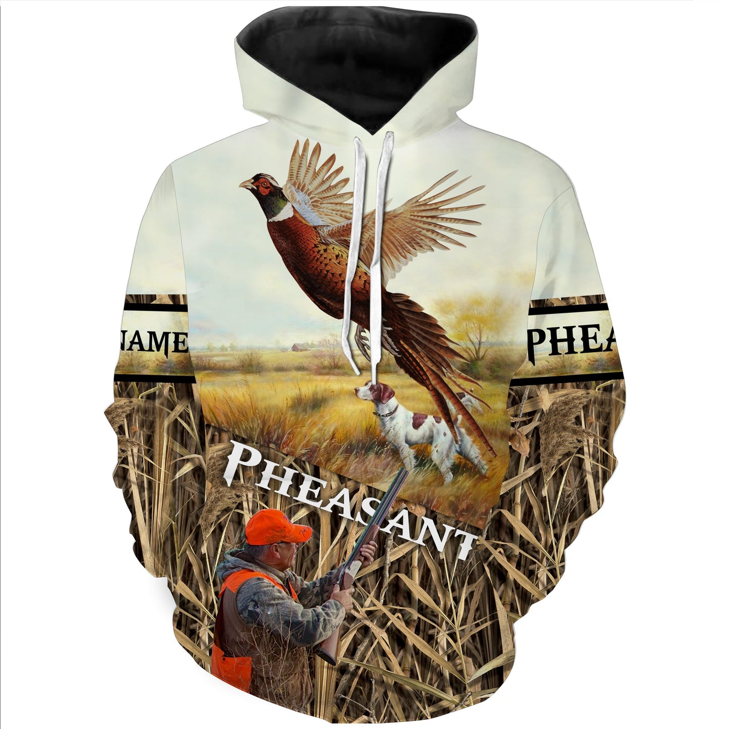 Pheasant hunting custom Name 3D All over print Sweatshirt, T-shirt, Long sleeves, Hoodie Hunting gifts FSD514