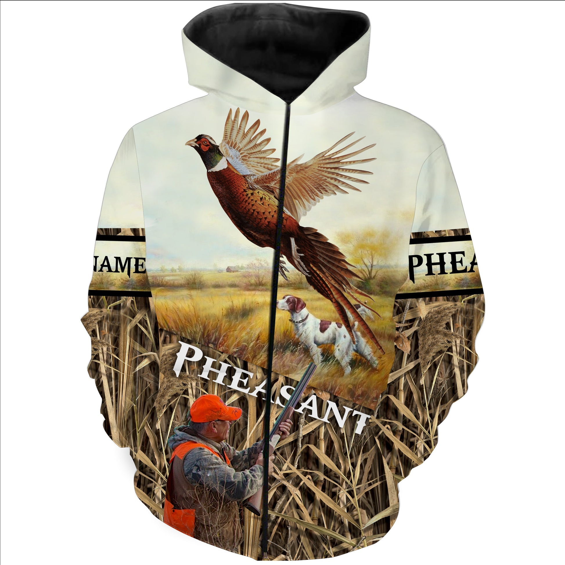 Pheasant hunting custom Name 3D All over print Sweatshirt, T-shirt, Long sleeves, Hoodie Hunting gifts FSD514