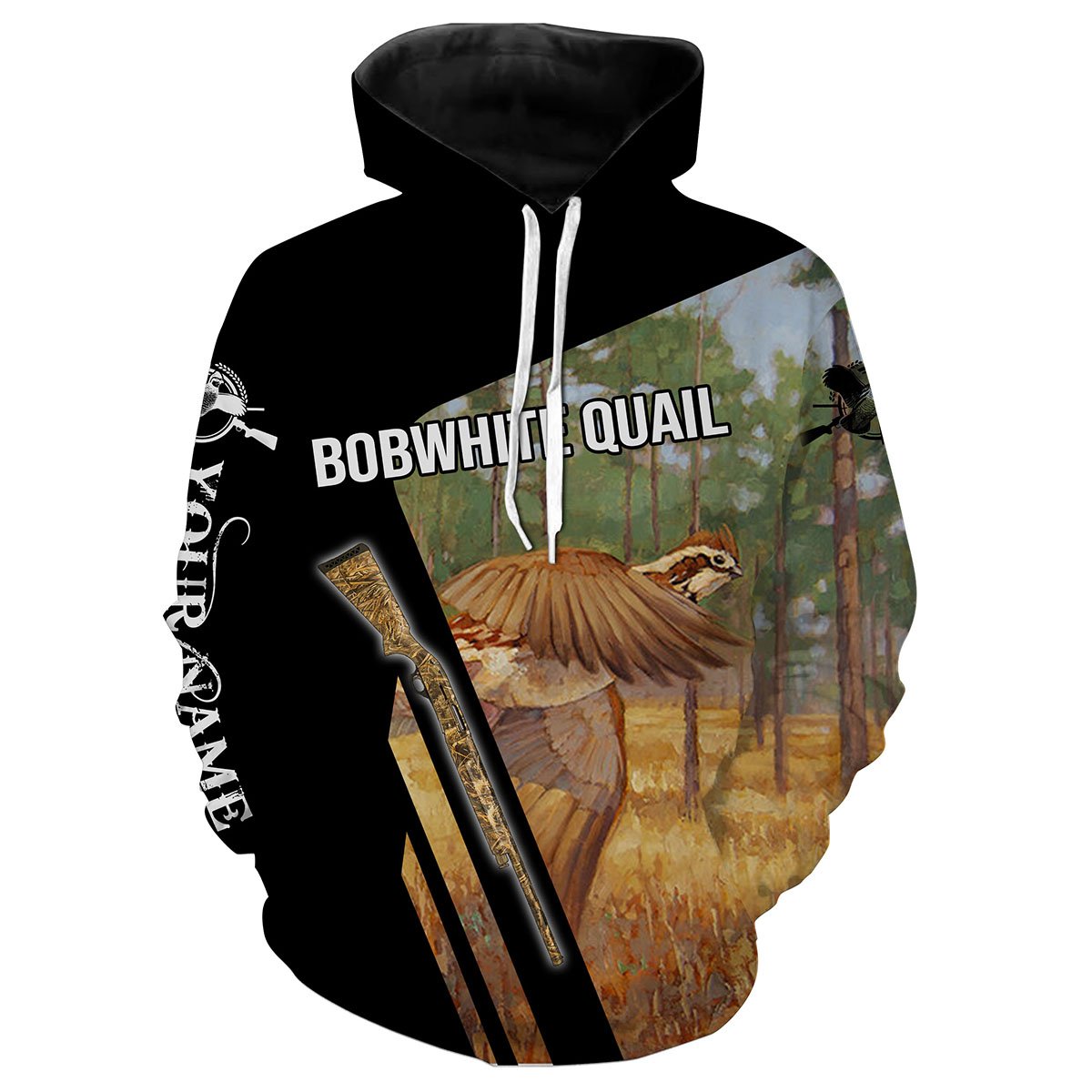 Bobwhite Quail Upland Game Birds Hunting Customize Name 3D All Over Print Sweatshirt Hoodie Hoodie