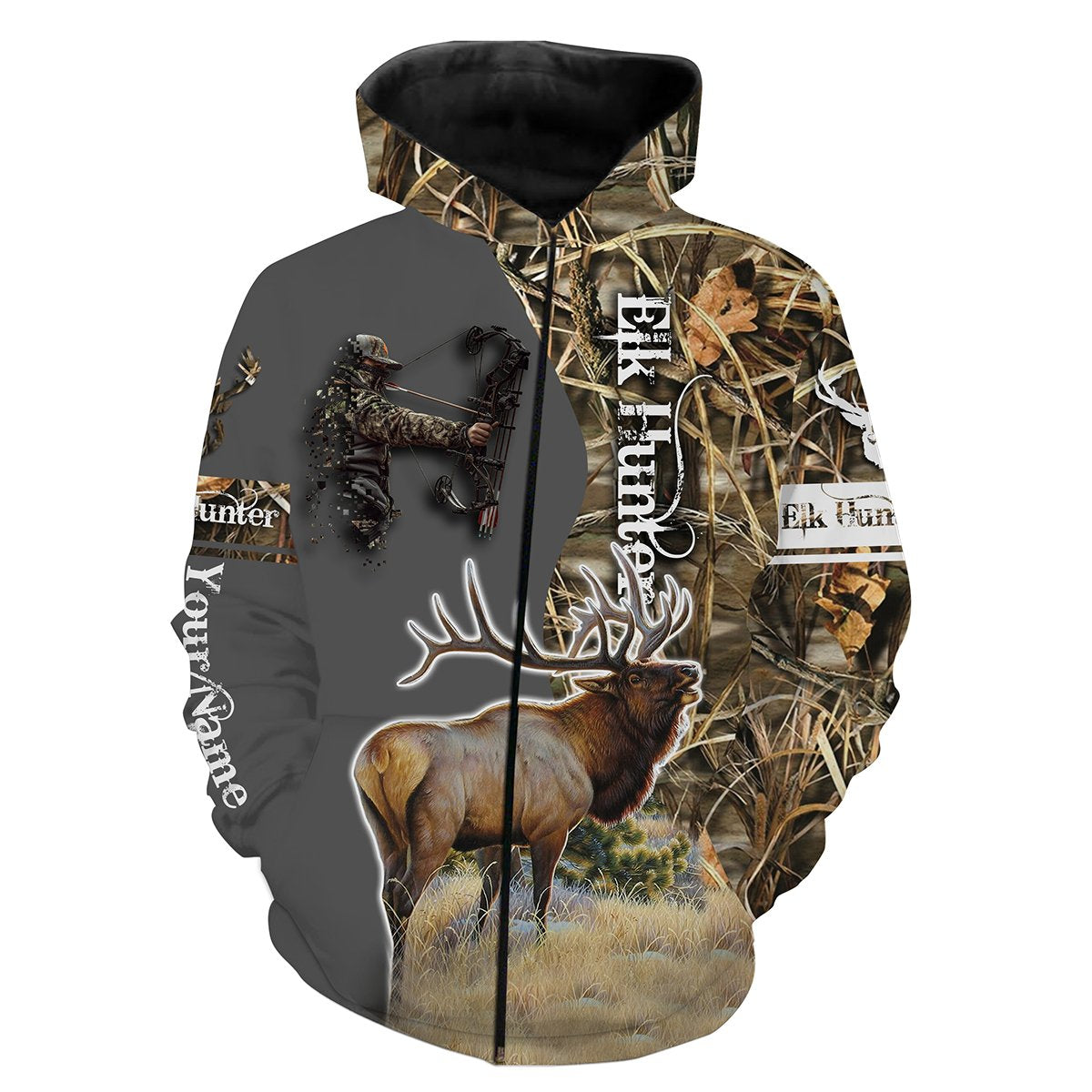 Elk hunter Shirts Custom Name 3D All over print Shirts - Hunting gift for Men