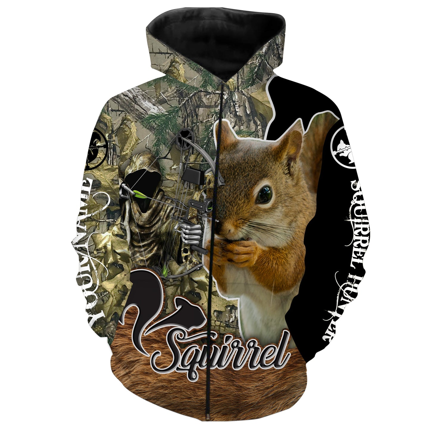 Squirrel Hunting Custom Name 3D All Over Print Shirt Personalized Hunting Gifts Fsd554 Zip Up Hoodie Zip Up Hoodie