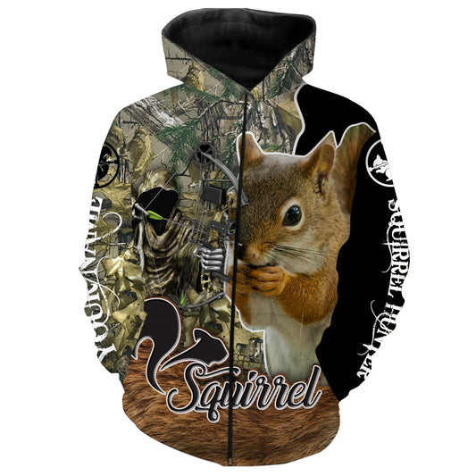 Squirrel Hunting Custom Name 3D All Over Print Shirt Personalized Hunting Gifts Fsd554 Zip Up Hoodie Zip Up Hoodie