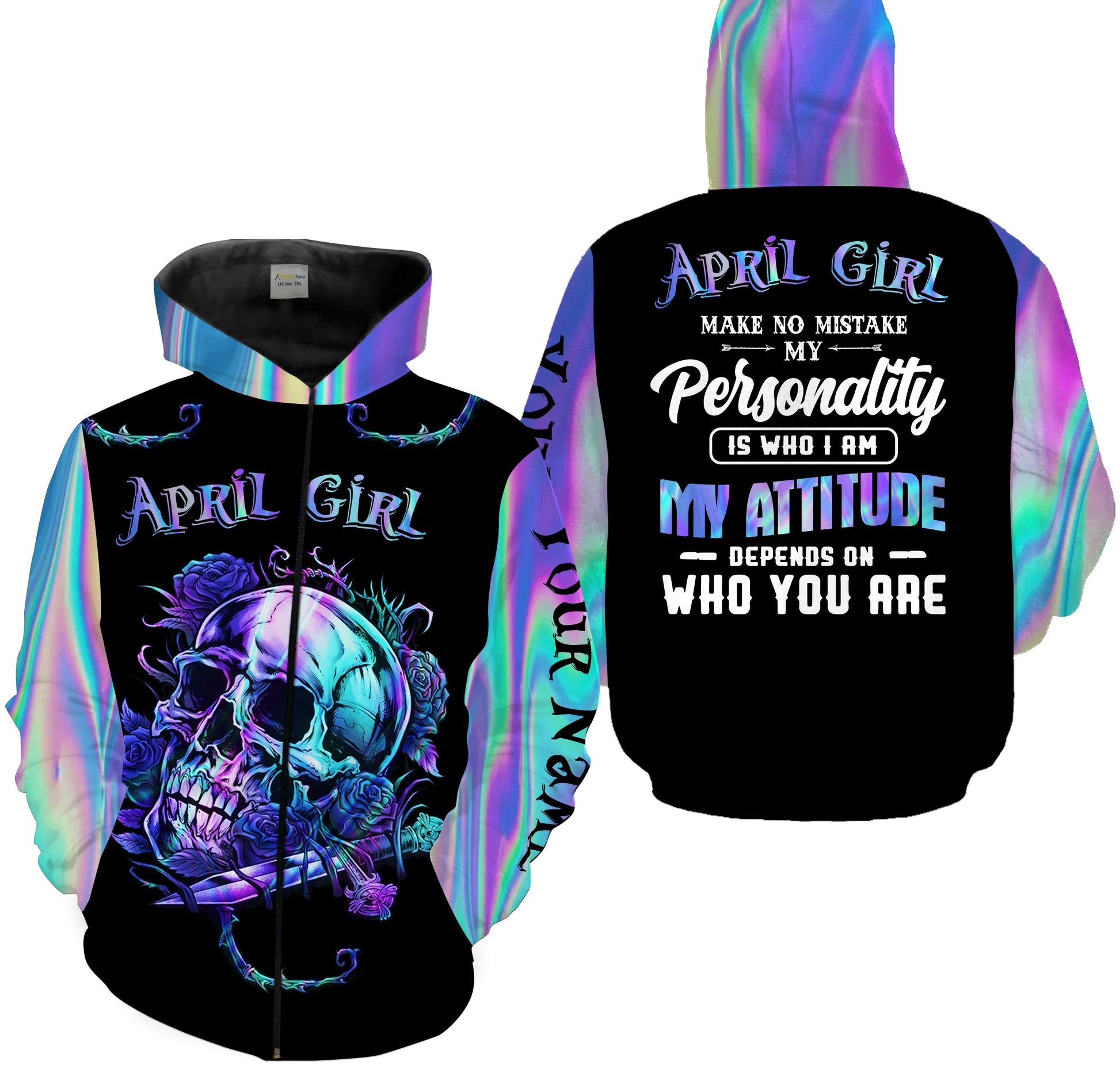 April girl skull My personality is who I am my attitude depends on who you are Shirts April birthday gifts FSD1645