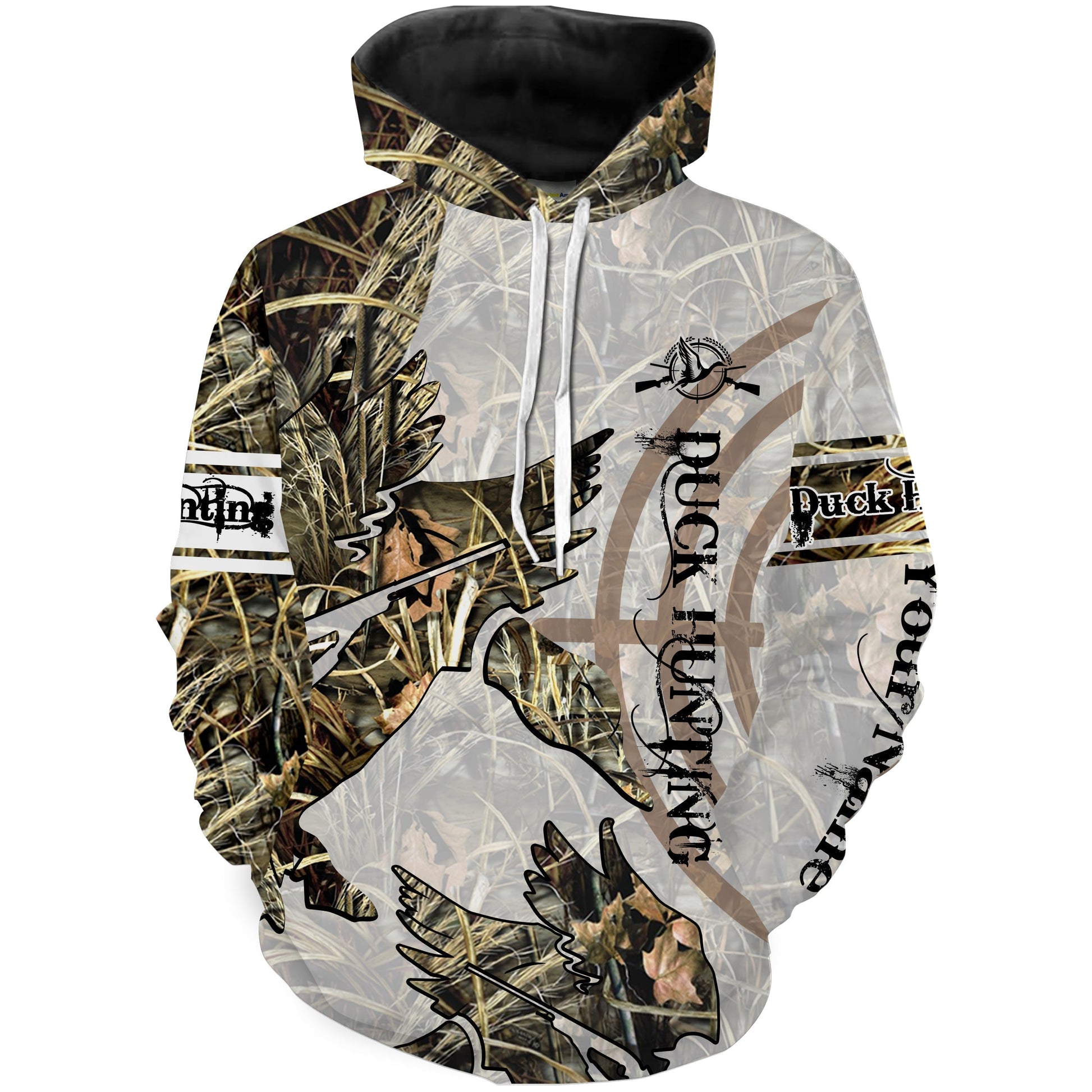 Duck Hunting Waterfowl Camo Custom Name 3D All Over Print Shirt, Hoodie For Men, Women Personalized Hunting Gifts FSD1830