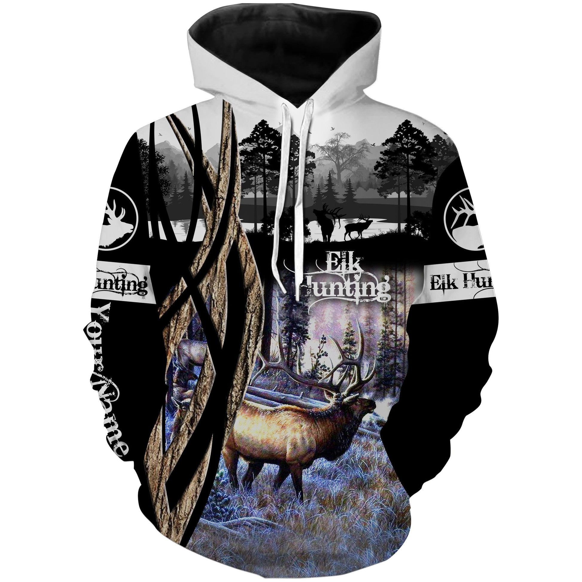 Best Elk hunting Custom Name 3D All over print shirts - Personalized hunting gift for Men Hoodie