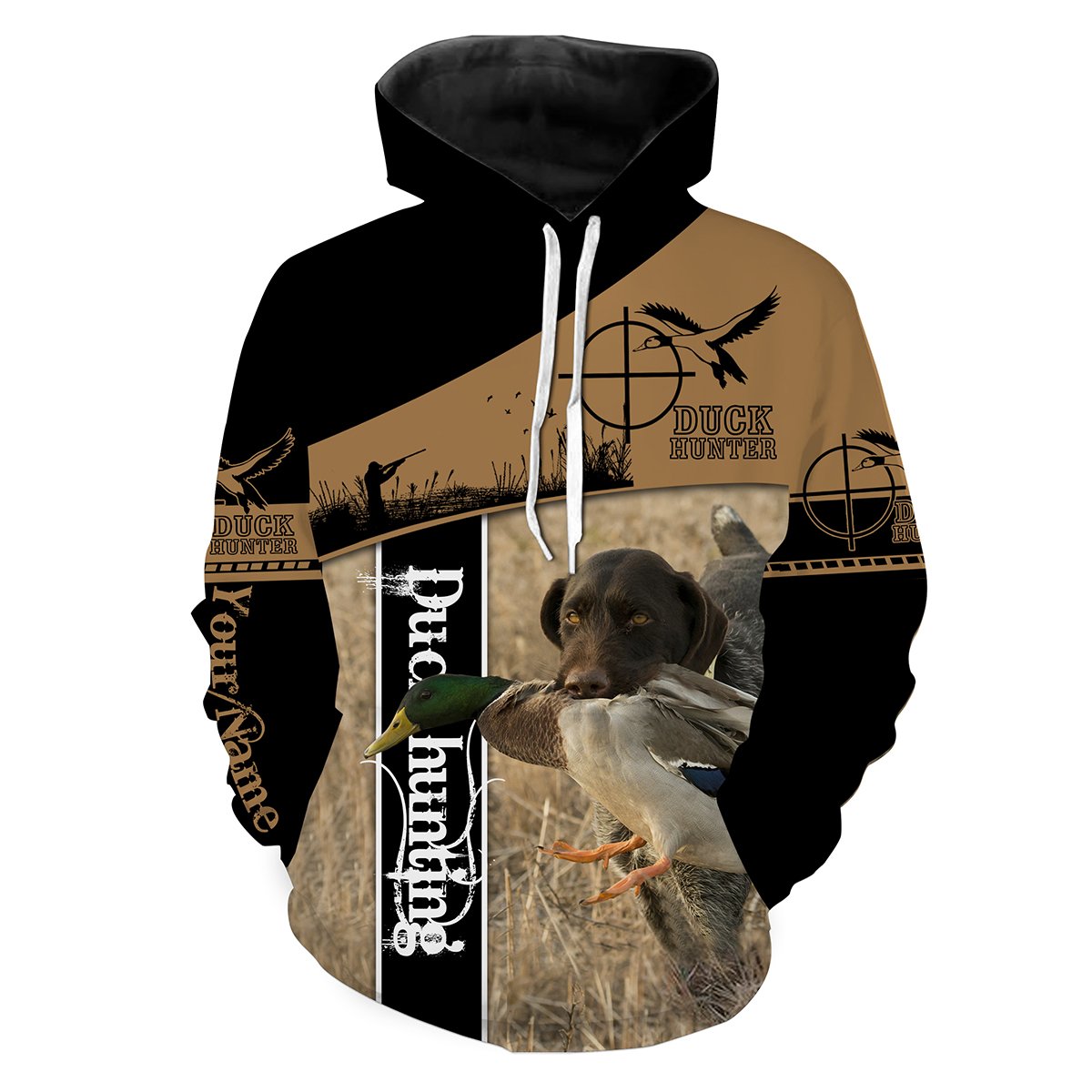 Duck hunting with dog custom Name 3D All over print Shirts - Personalized hunting gifts - FSD421 Hoodie