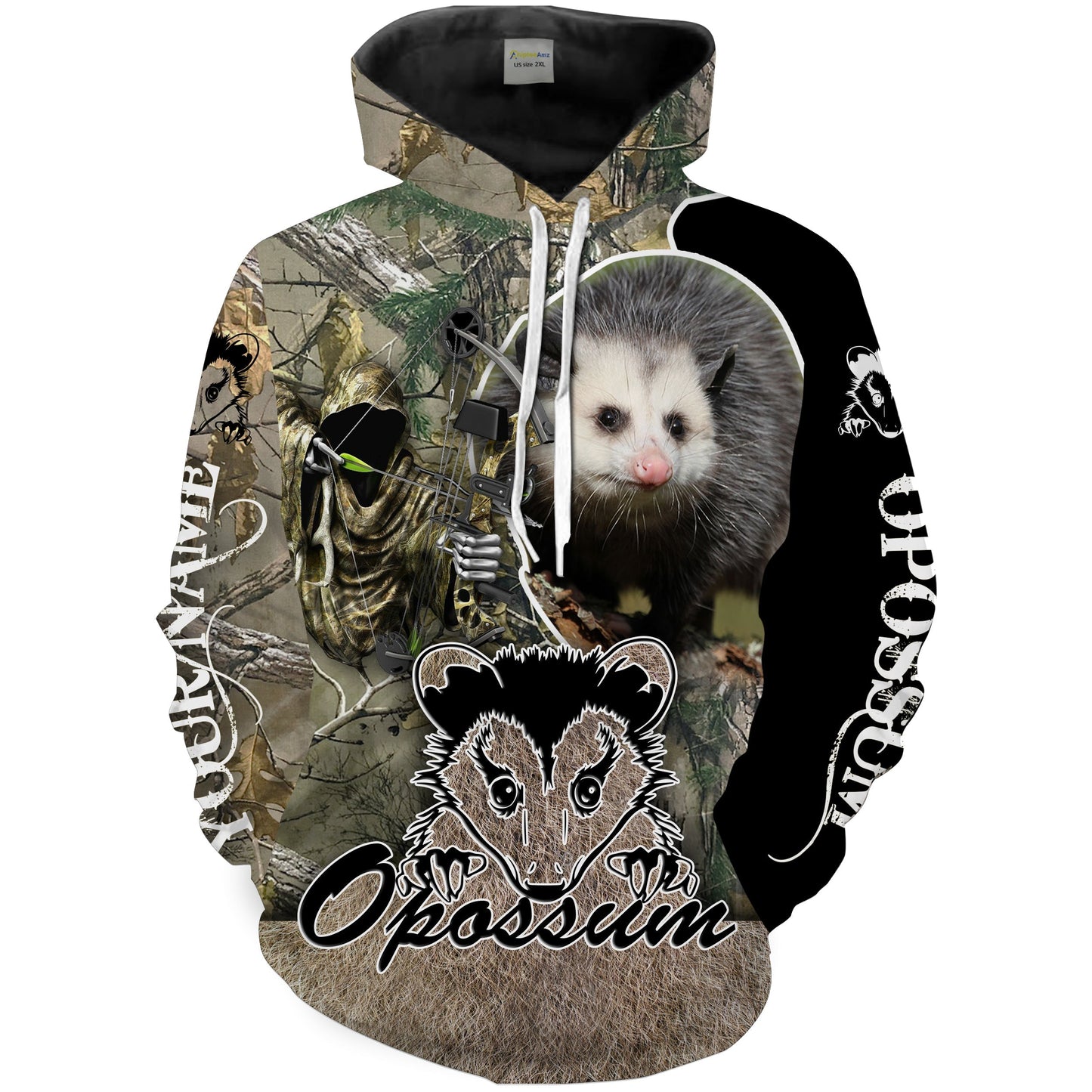 Opossum Hunting Grim Reaper custom name 3D full printing Shirts Hoodie Personalized hunting gifts FSD1665