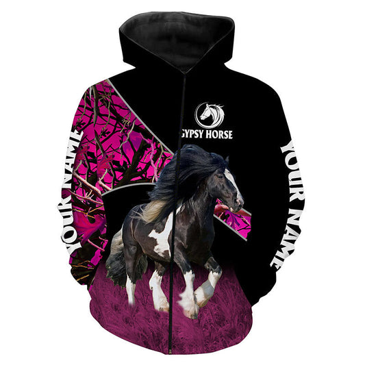 Gypsy Horse pink camo Customize name All over print Shirts Hoodie, T-shirt - Personalized gifts FSD1504