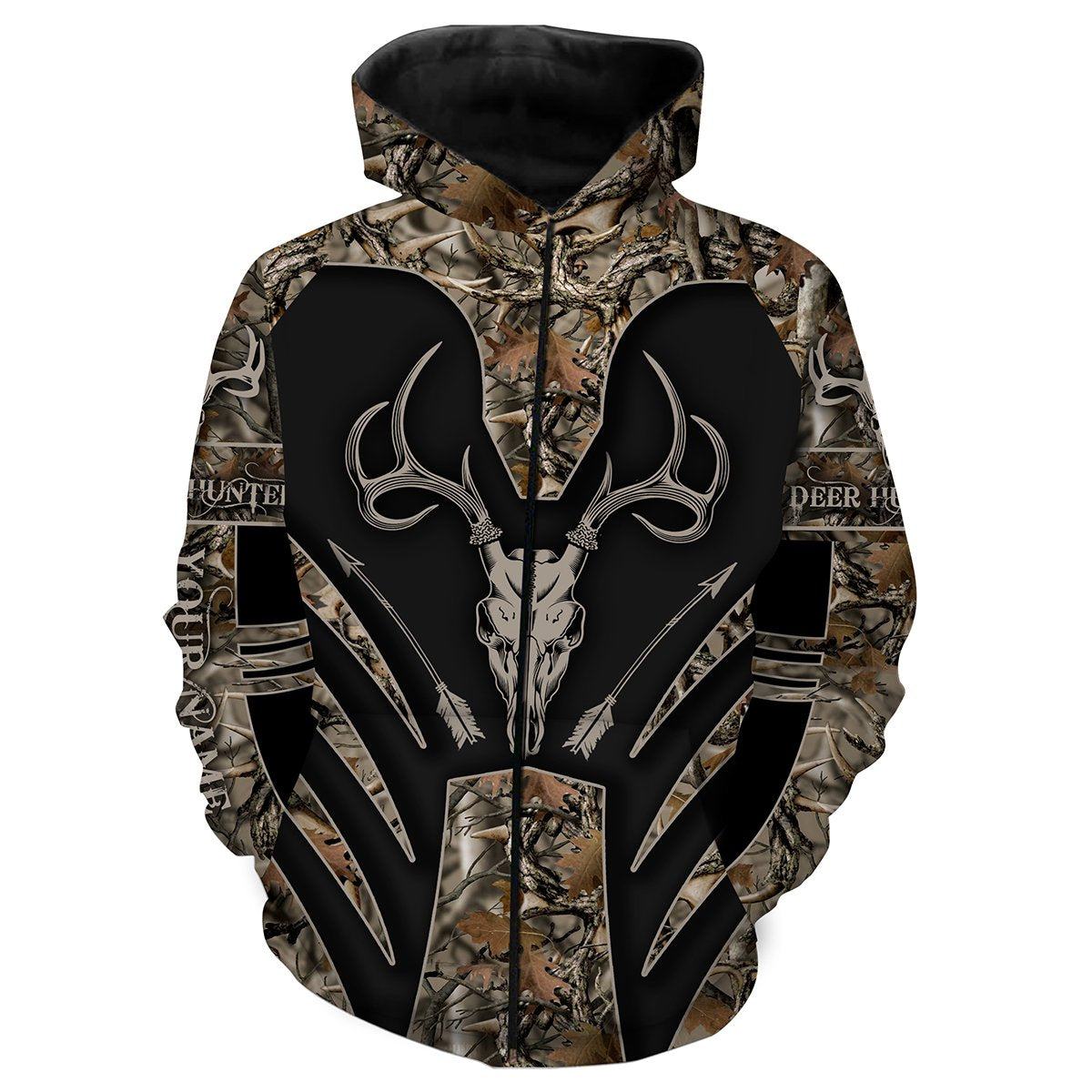 Best Deer bow Hunting custom Name 3D All over printing Shirts Personalized hunting gifts FSD459 Zip up hoodie