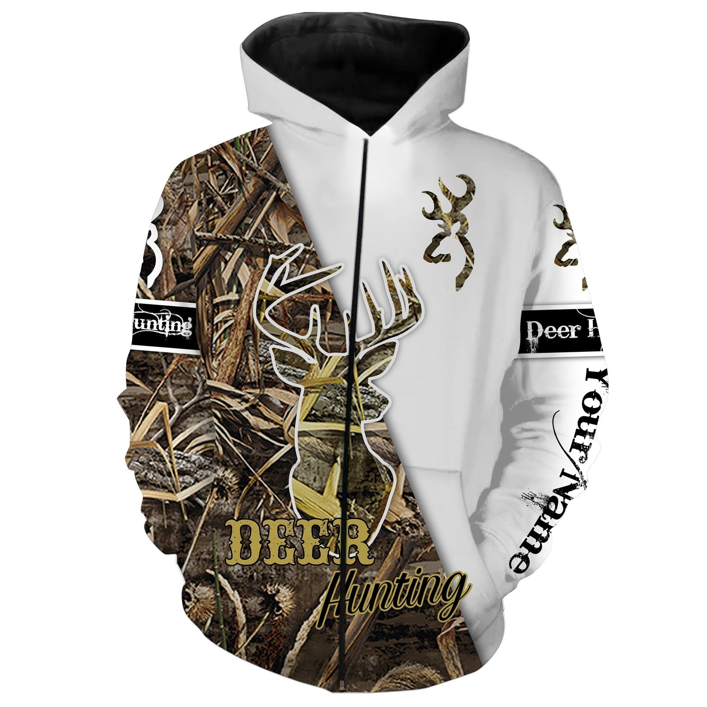 Beautiful deer hunting Custom Name 3D All over print Shirts Zip up hoodie