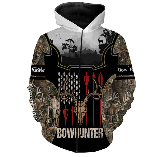 Bow Hunting Custom Name 3D All Over Print Shirts  Zip Up Hoodie Zip Up Hoodie