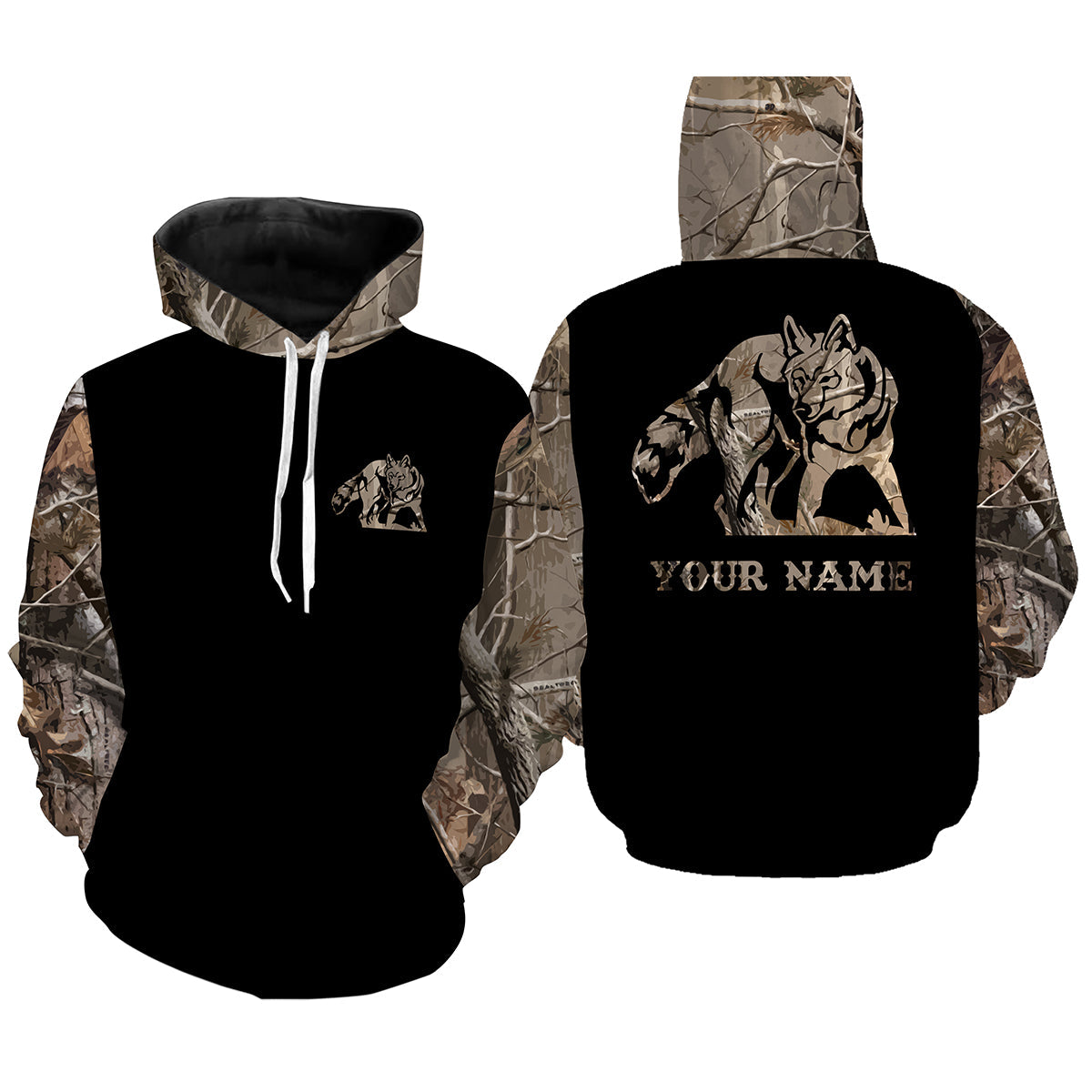 Coyote hunting tattoo camo Custom Name Shirts Hoodie Gifts for Predator Coyote Hunter FSD1545 Hoodie