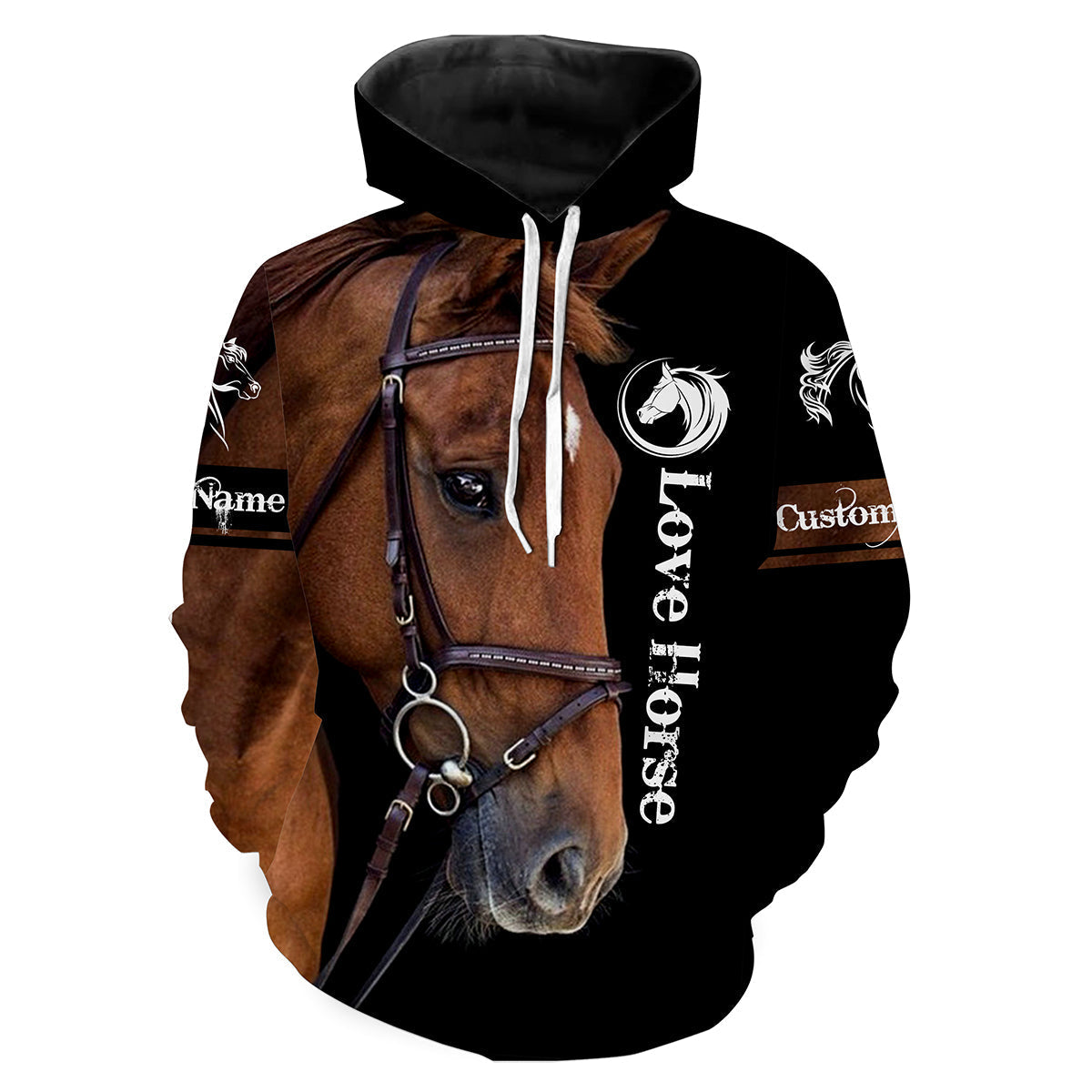 Personalized love horse 3D All over print Hoodie