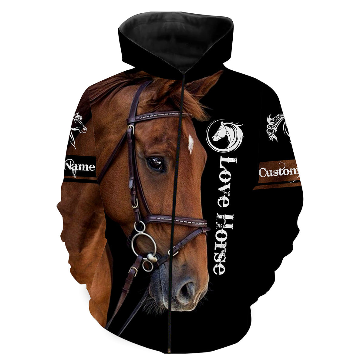 Personalized love horse 3D All over print Hoodie