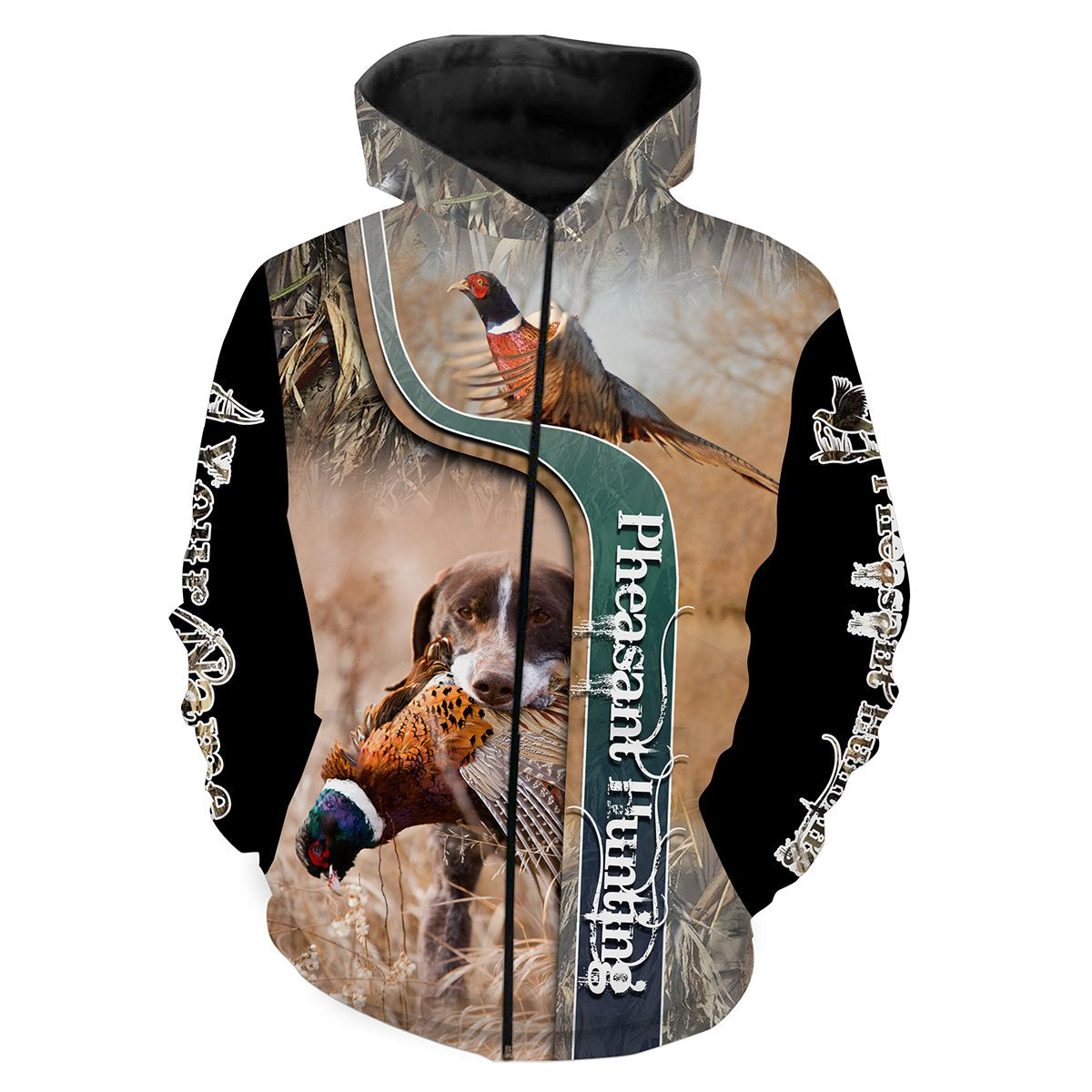 Pheasant Hunting Custom Name 3D All Over Print Shirts  Zip Up Hoodie Zip Up Hoodie