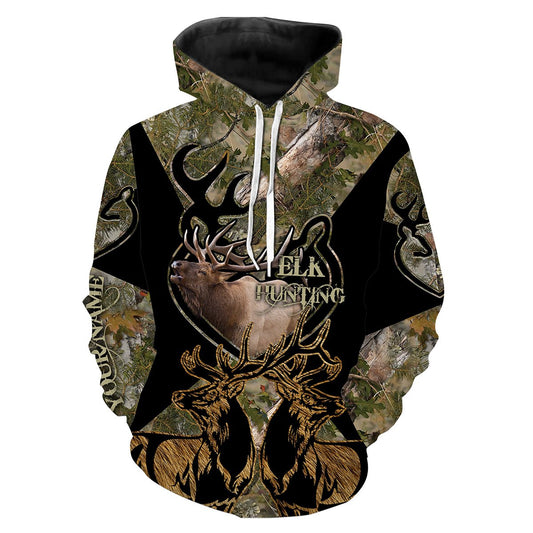 Personalized Elk hunting camouflage shirt Full printing Hoodie