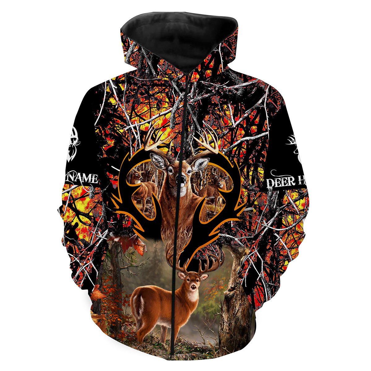 Personalized whitetail Deer hunting Wildfire camouflage 3D All over print Shirt Hunting gift for Men, Women FSD533