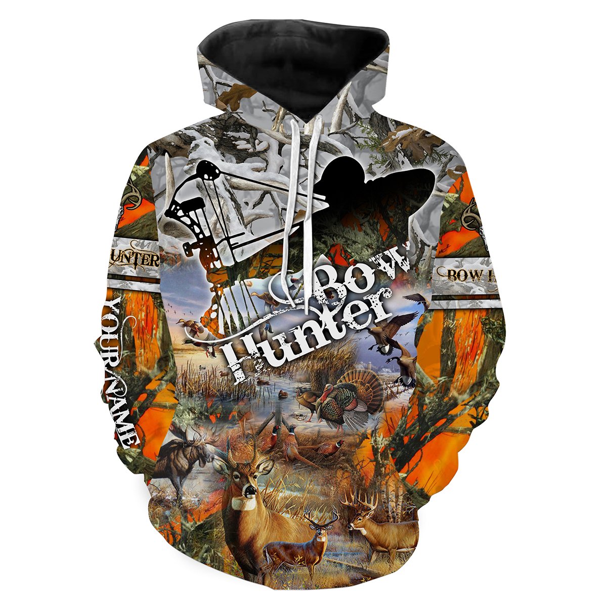 Bow Hunter Custom Name Camo All over print shirts Hoodie