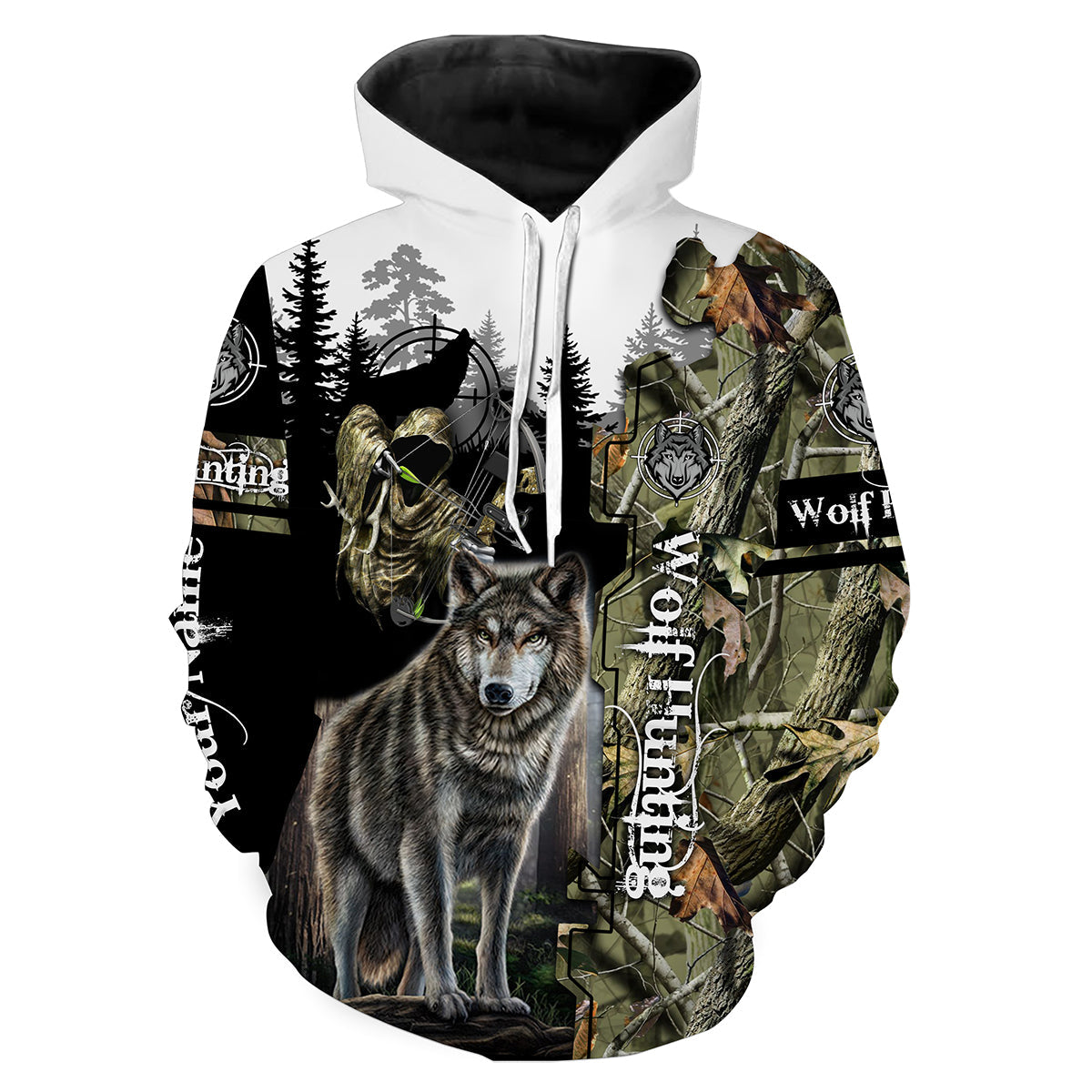 Wolf hunting Custom Name 3D All Over Printed Shirts, Hoodie, Zip up Hoodie, Long Sleeve - FSD1039 Hoodie