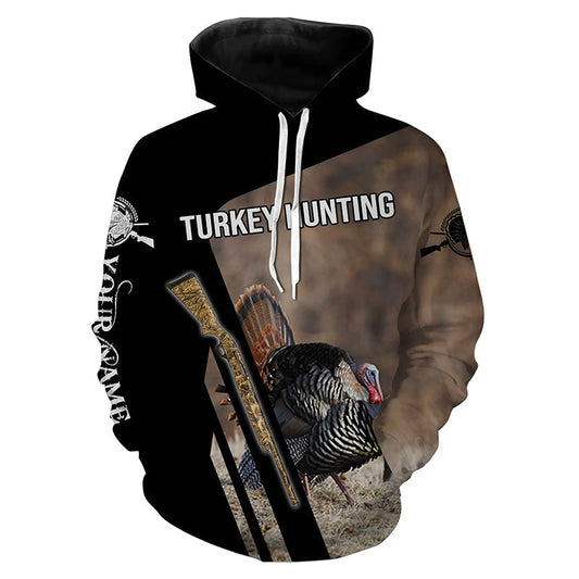 Turkey Hunting Customize Name 3D All Over Printed Long Sleeves Hoodie Hoodie