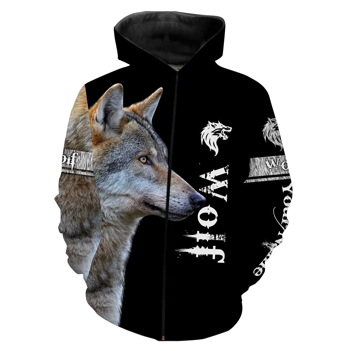 Wolf Hunting Predators Hunter Customized Name 3D Full Printing Shirts Personalized Hunting Gifts Shirt for Adult and Kid FSD2072 Zip up hoodie