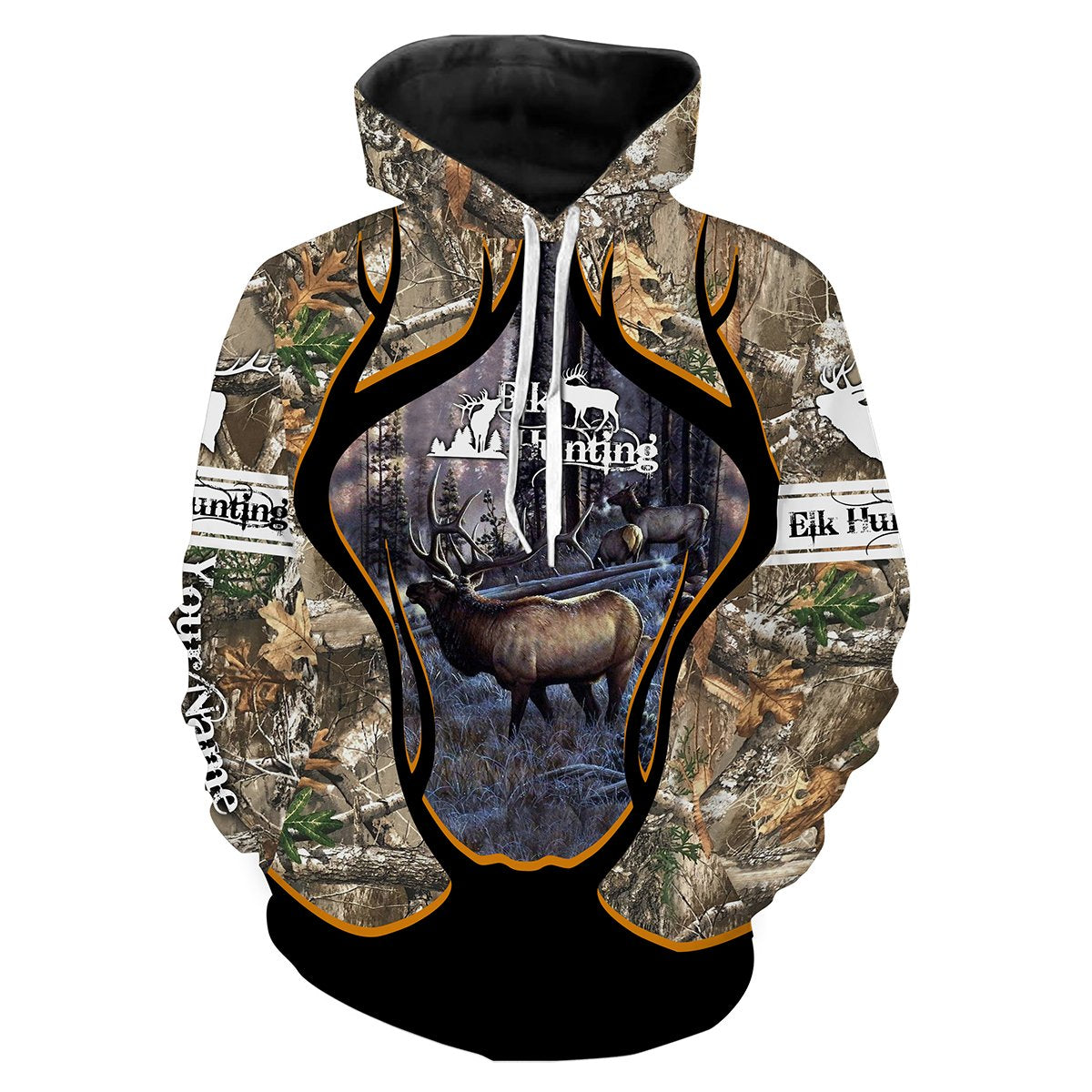 Personalized Elk Hunting full 3D printing Hoodie Hoodie