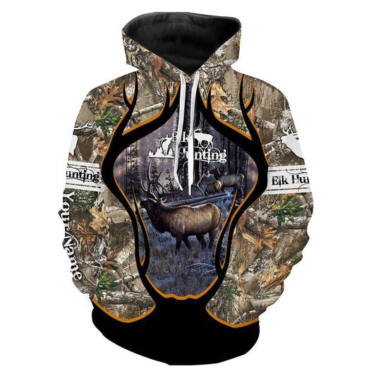 Personalized Elk Hunting full 3D printing Hoodie Hoodie