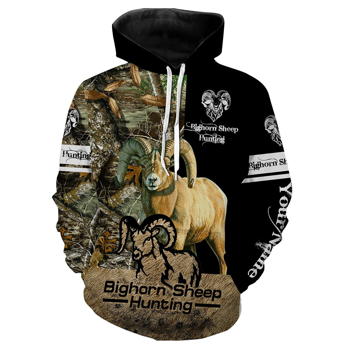 Bighorn Sheep Hunting Custom Name 3D All Over Print Shirts  Hoodie Hoodie