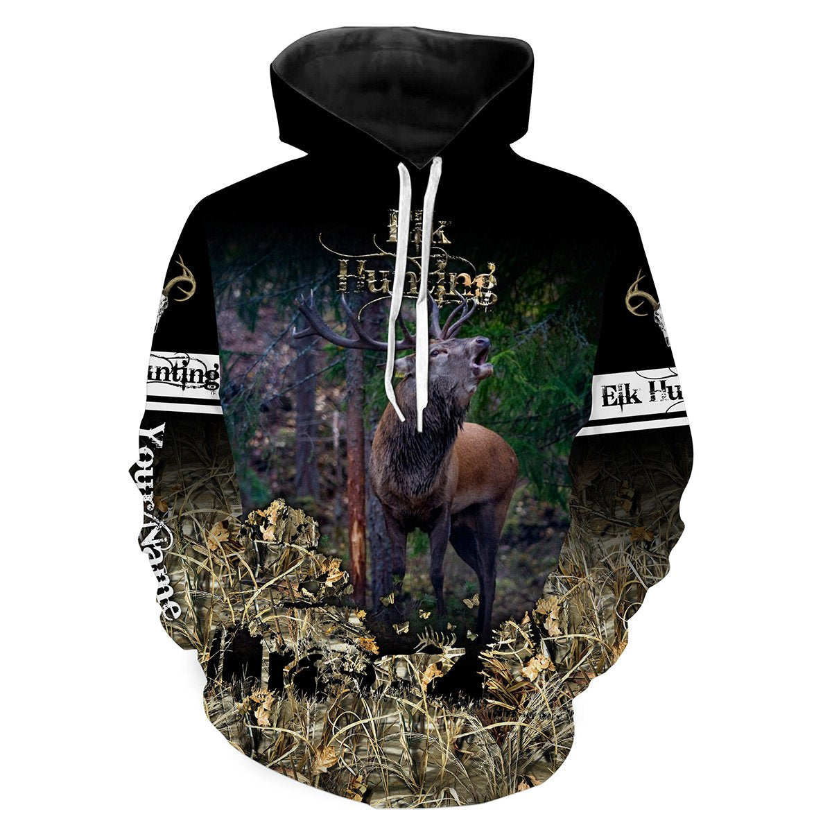 Elk hunting Custom Name 3D All over print T-Shirt, Long sleeves, Hoodie, Zip up Hoodie Personalized gift - FSD101