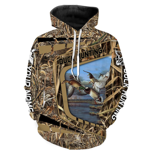 Duck hunting Custom Name 3D All over print Shirts Hoodie