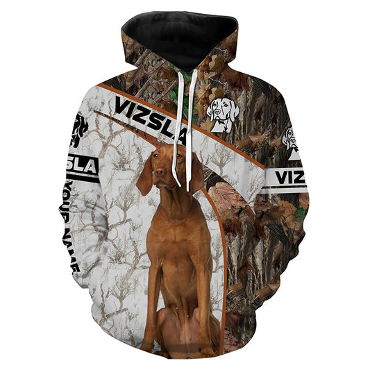 Vizsla Bird hunter Dog Custom Name 3D All Over Print Shirts, Hoodie Personalized Hunting Gifts FSD3756 Hoodie