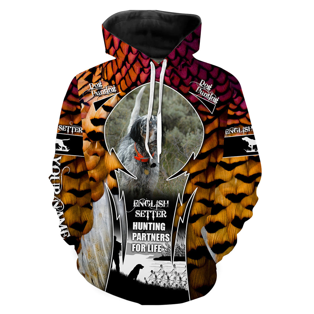 Pheasant Hunting Dog Custom Name And Photo 3D All Over Print Shirts  Hoodie Hoodie