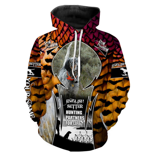 Pheasant Hunting Dog Custom Name And Photo 3D All Over Print Shirts  Hoodie Hoodie