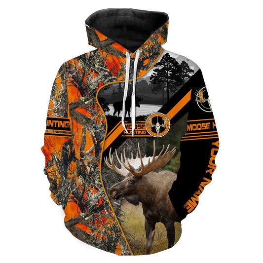 Moose hunting Custom Name 3D All over print Shirts Hoodie