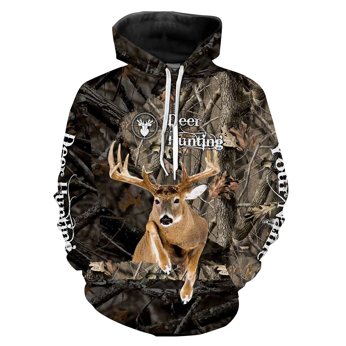 Custom Name buck jumping whitetail deer camouflage all over print shirts Personalized hunting gift FSD2385