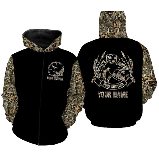 Duck hunting waterfowl camo custom name 3D All over printing Shirt Hoodie Personalized hunting gifts FSD629