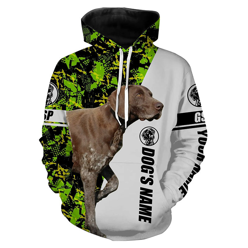 German Shorthaired Pointer Dog Hunting Customize Name 3D All Over Printed Shirt, Hunting Gifts FSD3403