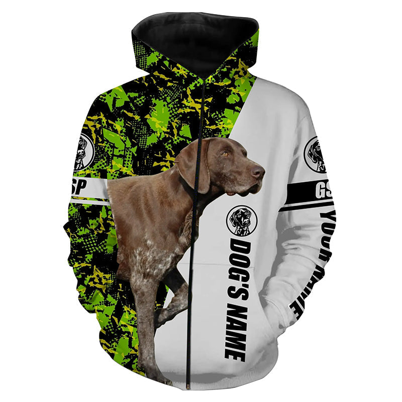 German Shorthaired Pointer Dog Hunting Customize Name 3D All Over Printed Shirt, Hunting Gifts FSD3403