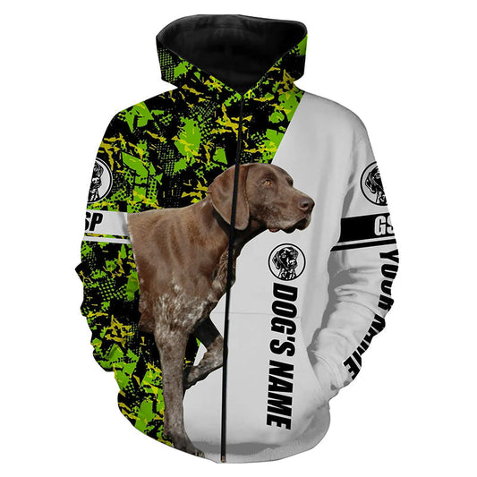 German Shorthaired Pointer Dog Hunting Customize Name 3D All Over Printed Shirt, Hunting Gifts FSD3403